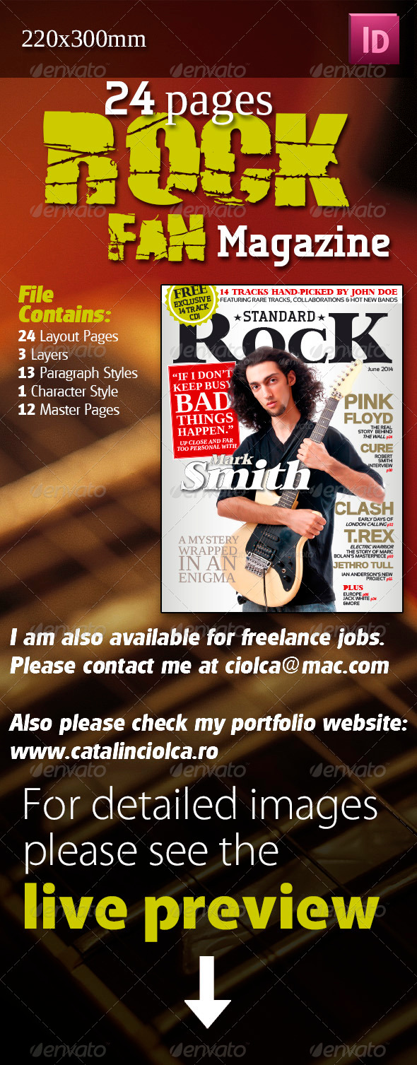24 Pages Rock Fan Magazine - Magazines Print Templates
