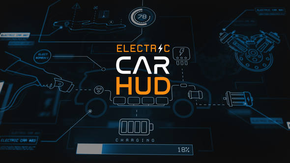 Electric Car HUD Infographics template preview