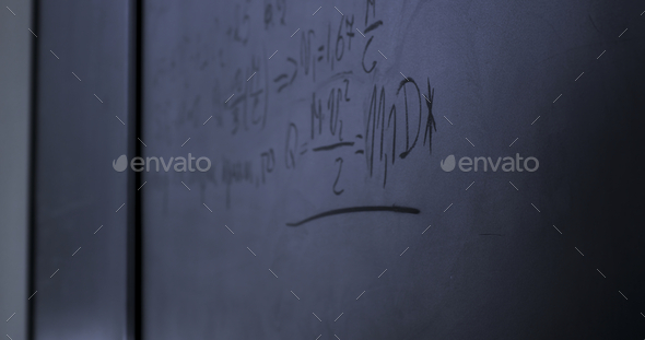 formulas on chalkboard. Physics formulas on black chalkboard - Stock Photo - Images