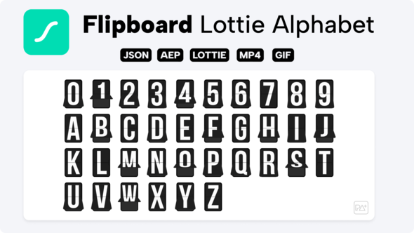Flip Board Lottie Alphabet