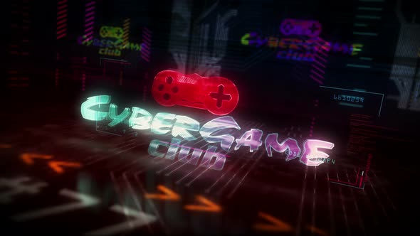 Cyber game club futuristic animation cyberpunk style alt