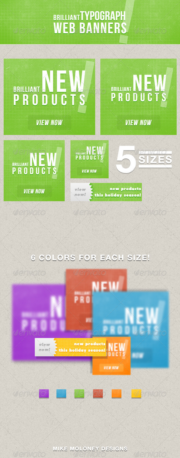 Typograph Web Banners - Banners & Ads Web Elements
