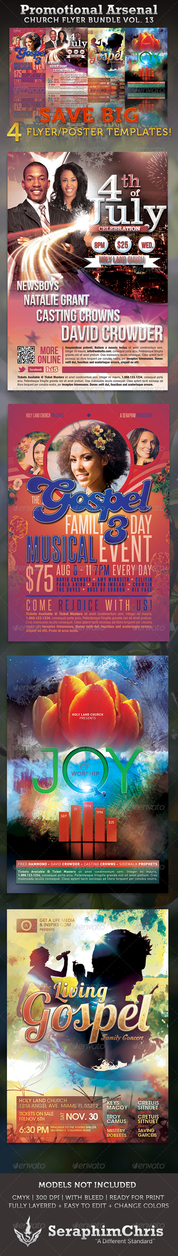 Promotional Arsenal Church Flyer Bundle 13 - Church Flyers