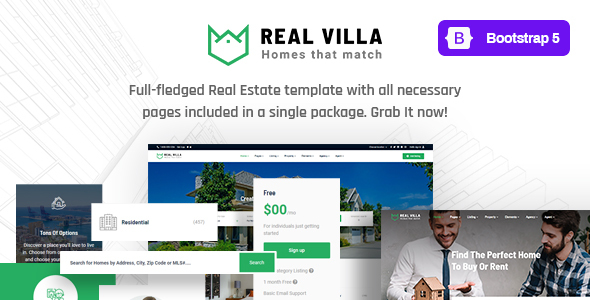 Wondrous Real Villa - Real Estate HTML5 Template