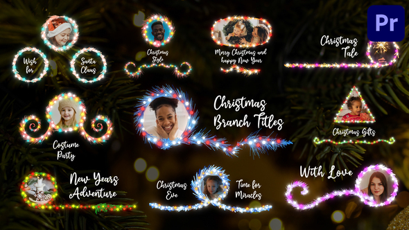 Christmas Branch Titles And Lower Thirds for Premiere Pro