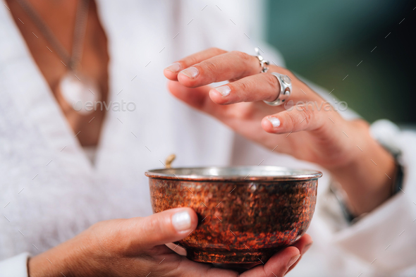 Infusing intention into a tea, mindfulness ritual - Stock Photo - Images