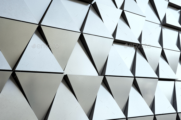 Abstract architecture detail. Gray wall facade with geometrical pattern - Stock Photo - Images