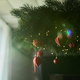 Christmas tree decorated with a garland and toys, shiny, lights - PhotoDune Item for Sale