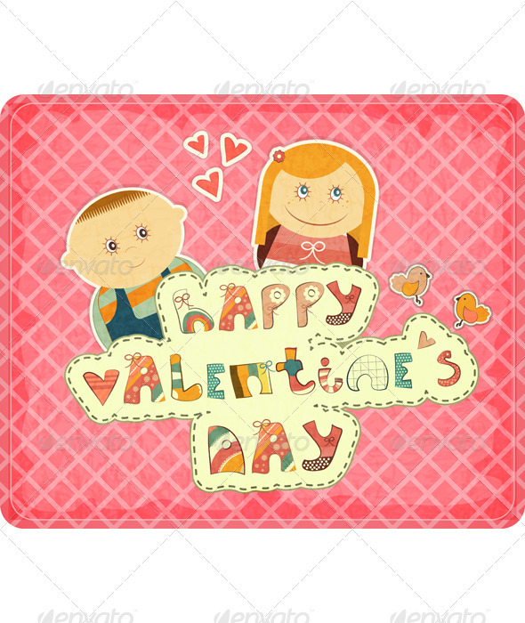 Vintage Design Valentines Day Card - Valentines Seasons/Holidays