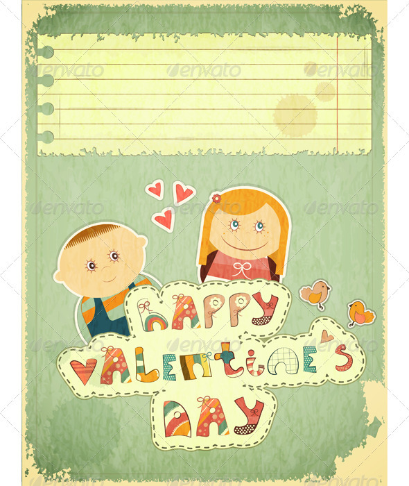 Vintage Design Valentines Day Card - Valentines Seasons/Holidays
