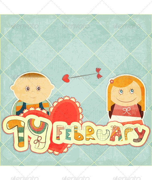 Vintage Design Valentines Day Card - Valentines Seasons/Holidays