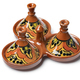 Traditional ceramic Moroccan pepper, salt and cumin set on white background - PhotoDune Item for Sale