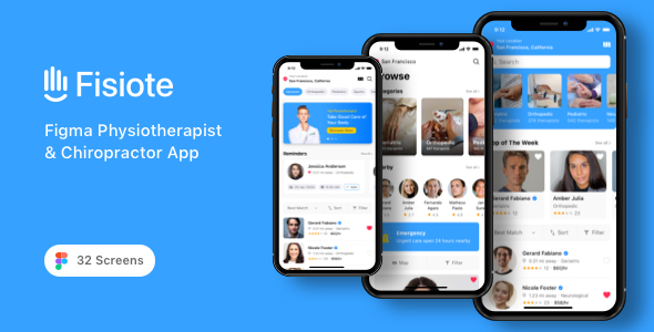 Fisiote - Figma Physiotherapist & Chiropractor App