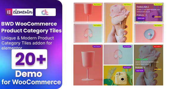 WooCommerce Product Category Tiles Addon For Elementor