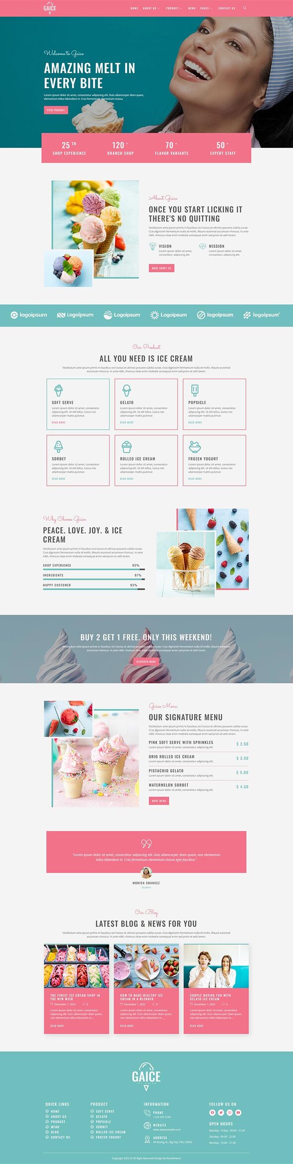 Gaice - Ice Cream Shop Elementor Template Kit by Rometheme | ThemeForest