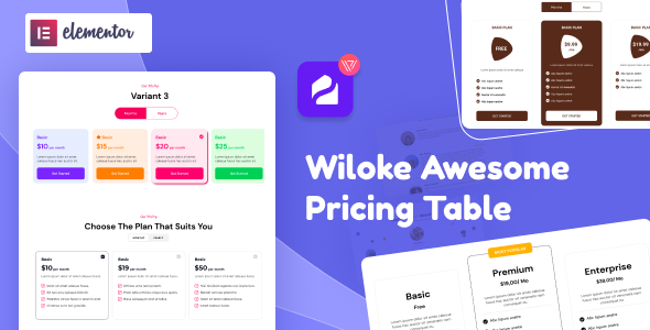 Wiloke Awesome Pricing Table for Elementor