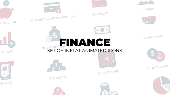 Finance Economy - Set of 16 Animation Icons