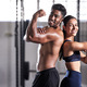 Fitness, flexing muscles and strong couple goals while doing