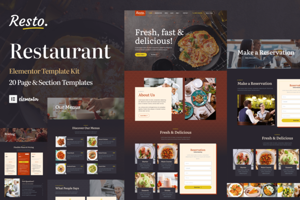 Resto - Restaurant Catering & Cafe Elementor Pro Template Kit