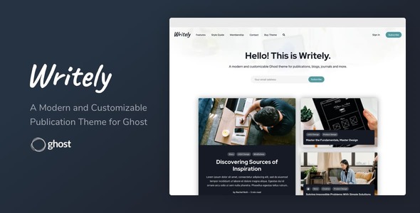 Writely - A Modern and Customizable Publication Theme for Ghost