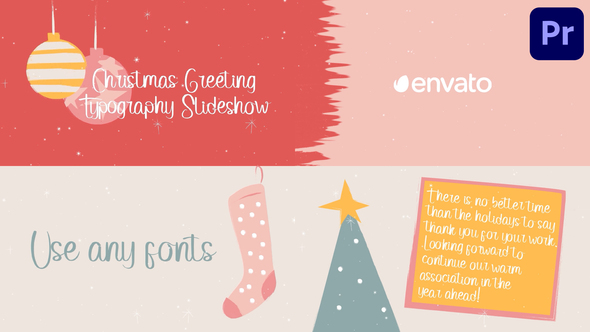 Christmas Greeting Typography Slideshow for Premiere Pro