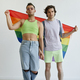 Two gay men posing with pride flag - PhotoDune Item for Sale