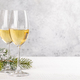 Christmas fir tree branches and champagne - PhotoDune Item for Sale