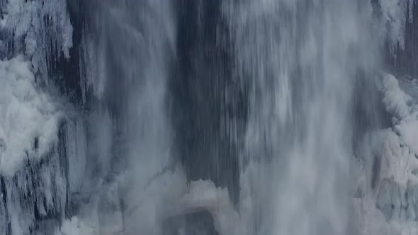 Aerial Closeup View of Gufufoss Waterfall Iceland alt