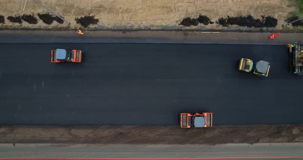 Road Construction Works Aerial View