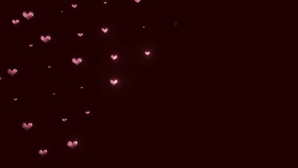 3d Hearts That Pulsates and Moves on Dark Pink Background