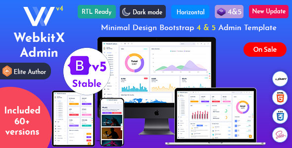 Fabulous WebkitX Admin - Bootstrap 5 Admin Dashboard Template & User Interface
