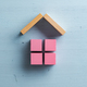 House made of pink wooden blocks - PhotoDune Item for Sale