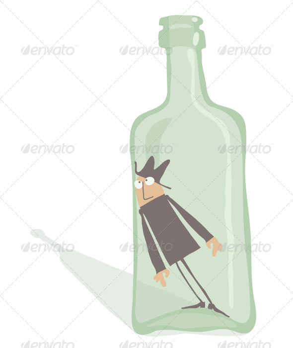 Drunkard Inside the Bottle - People Characters