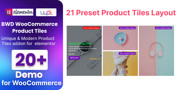 WooCommerce Product Tiles Addon For Elementor