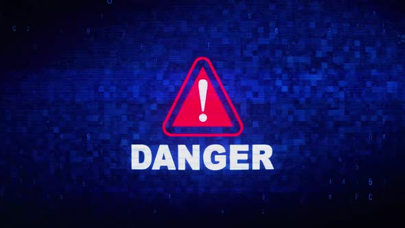 Danger Text Digital Noise Twitch Glitch Distortion Effect Error  alt