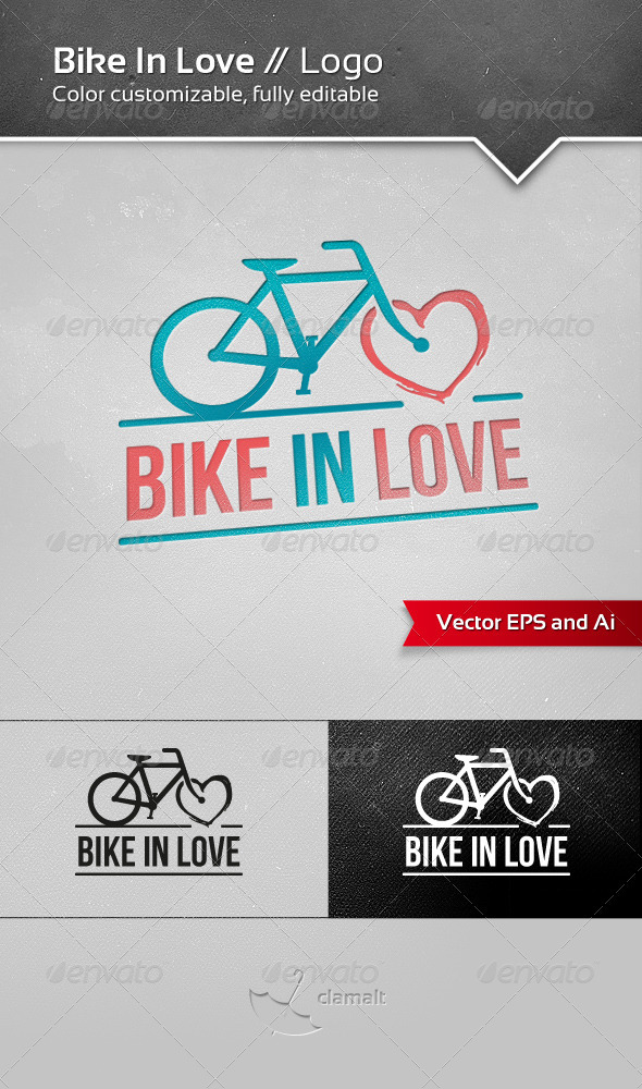 Bike In Love Logo - Objects Logo Templates