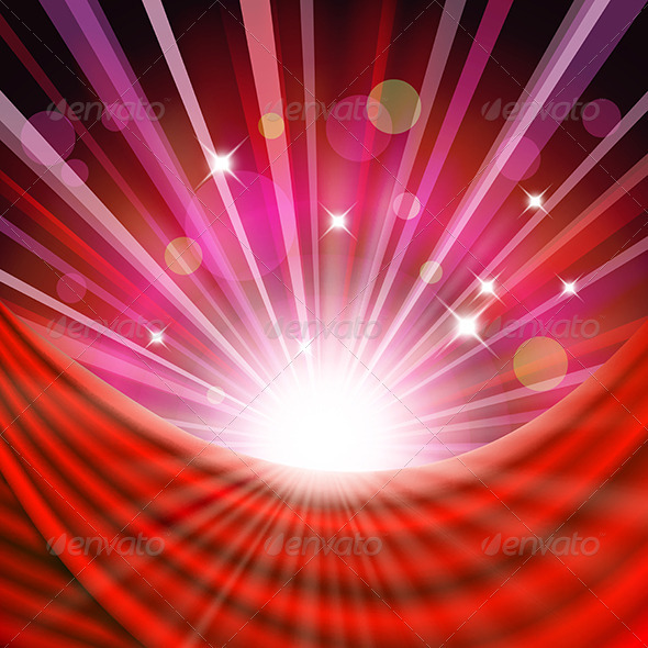 Background with Red Curtain - Backgrounds Decorative