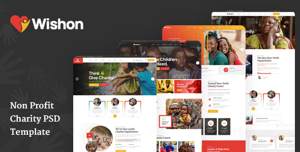 Wishon - Non Profit Charity PSD Template