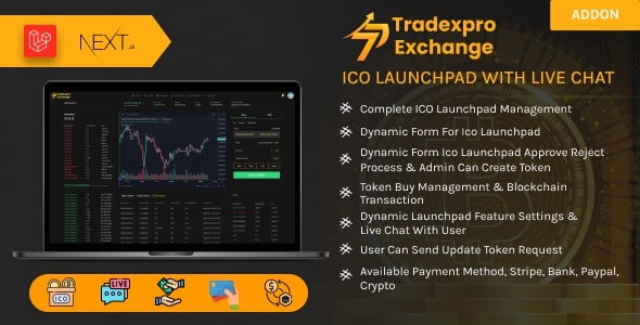 Tradexpro ICO Launchpad  Initial Token Offering Addon