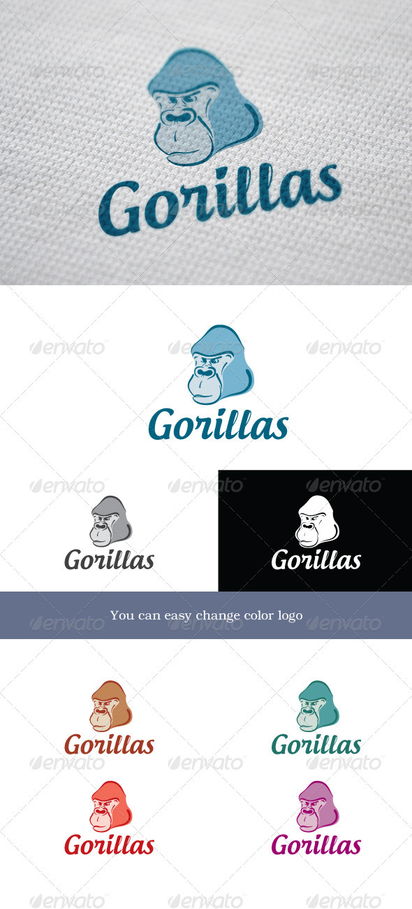 Gorillas - Animals Logo Templates