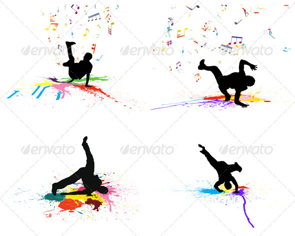 Dance Background Set - People Characters