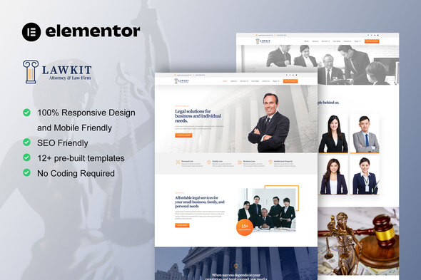 Lawkit - Attorney Law Firm Elementor Pro Template Kit