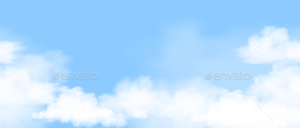Seamless Blue Sky with altostratus clouds background, cartoon wide horizon of Nature Sky with cloud,