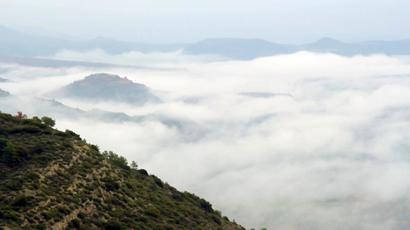 Fog Landscape Climbs Mountain 3
