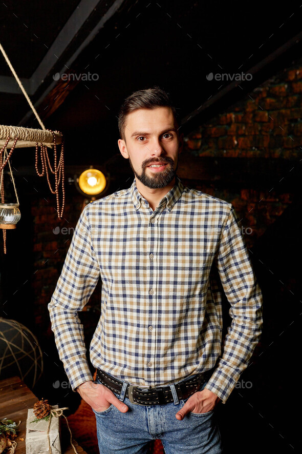 Portrait of a man in casual clothes - Stock Photo - Images