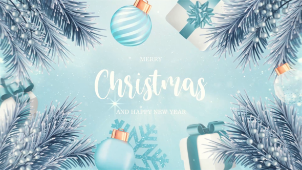 Merry Christmas Intro And Happy New Year MOGRT Premiere Pro template preview