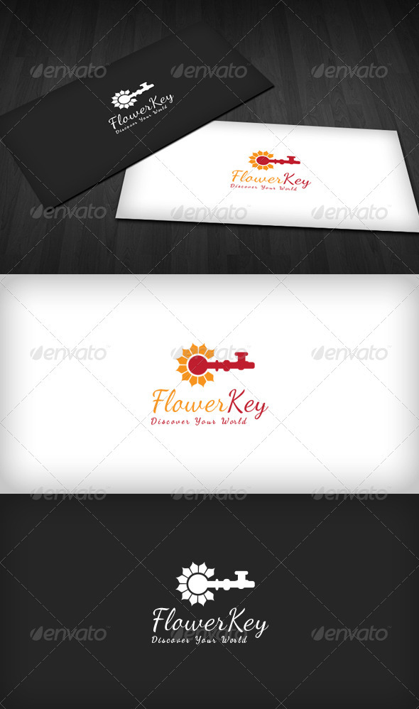 Flower Key Logo - Nature Logo Templates