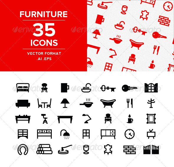 Furnitures Icons set - Miscellaneous Icons
