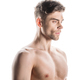 sexy young man with bare torso looking away isolated on white - PhotoDune Item for Sale