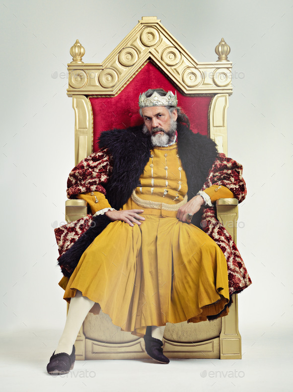 Being king isnt all fun and feasts. Studio shot of a richly garbed king